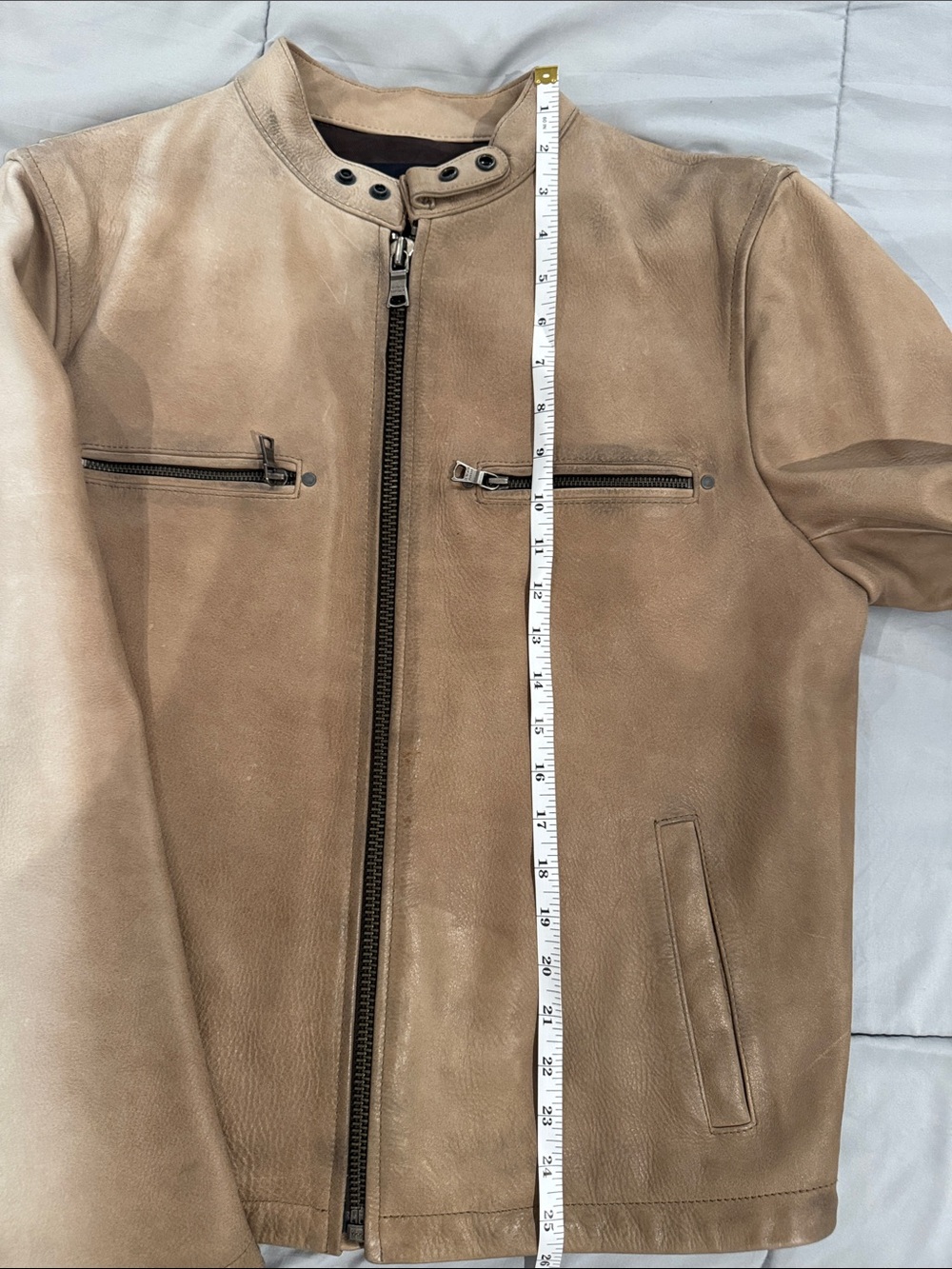 Banana Republic Tan Leather Bomber Jacket - Picture 11 of 11